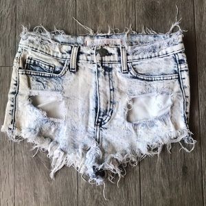 Sneak Peek Distressed Denim Shorts